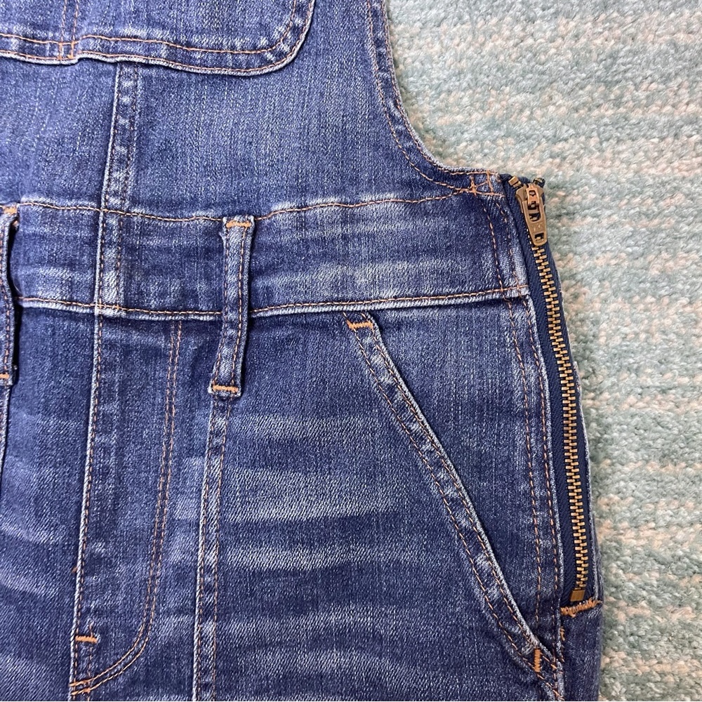 MADEWELL Skinny Overalls Jansing Medium Wash Denim Jean Zip Ankle New NWT Small - Picture 5 of 8